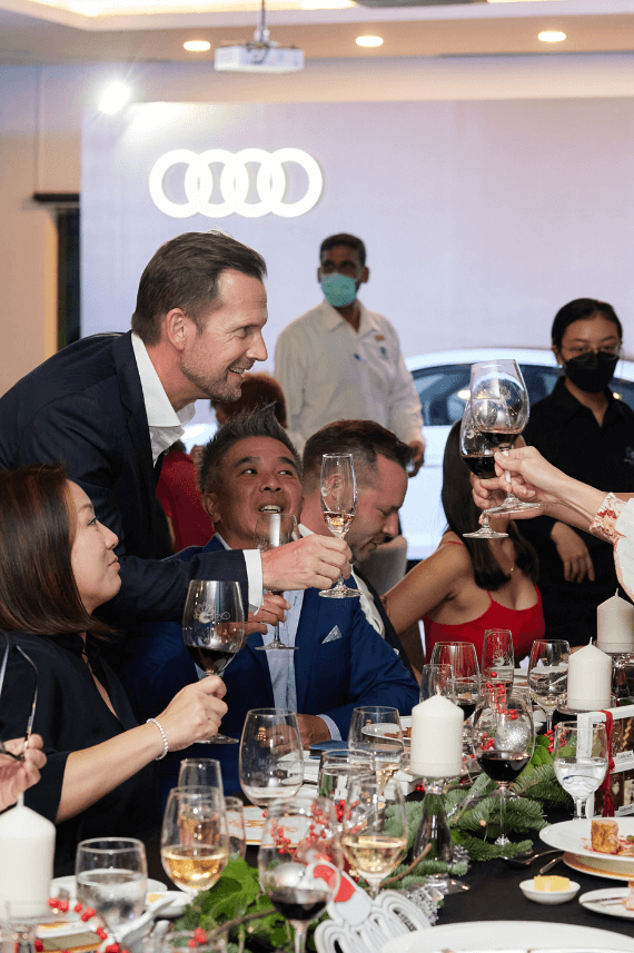 a photo of an event celebration at Audi online showroom